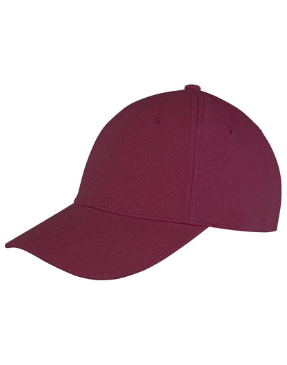 Result Core Memphis 6 Panel Cap RC81X - Burgundy O S - Customisable Caps