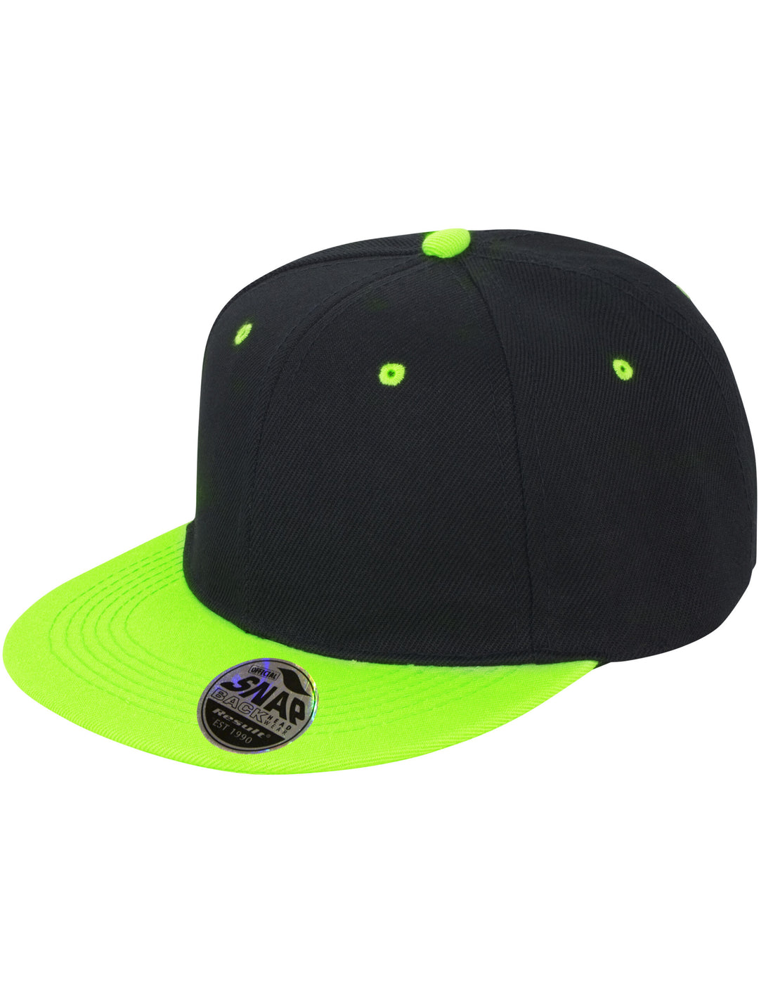 Result Core Bronx Original Dual Col Cap RC82X - Black Lime Green O S - Customisable Caps