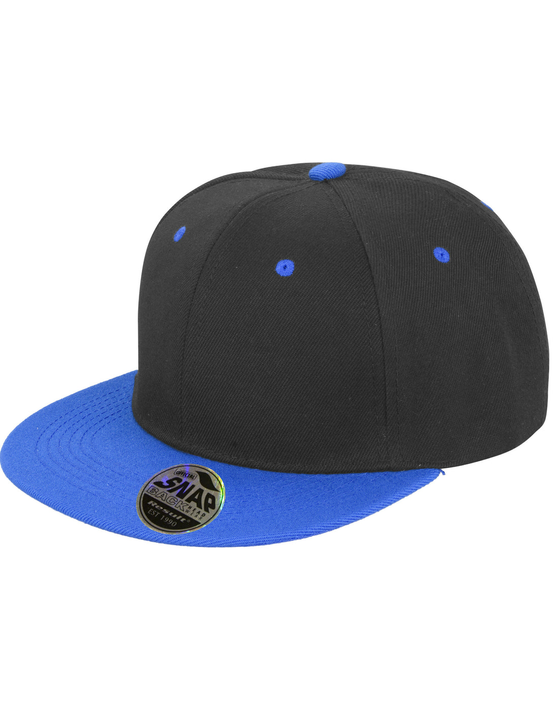 Result Core Bronx Original Dual Col Cap RC82X - Black Azure Blue O S - Customisable Caps
