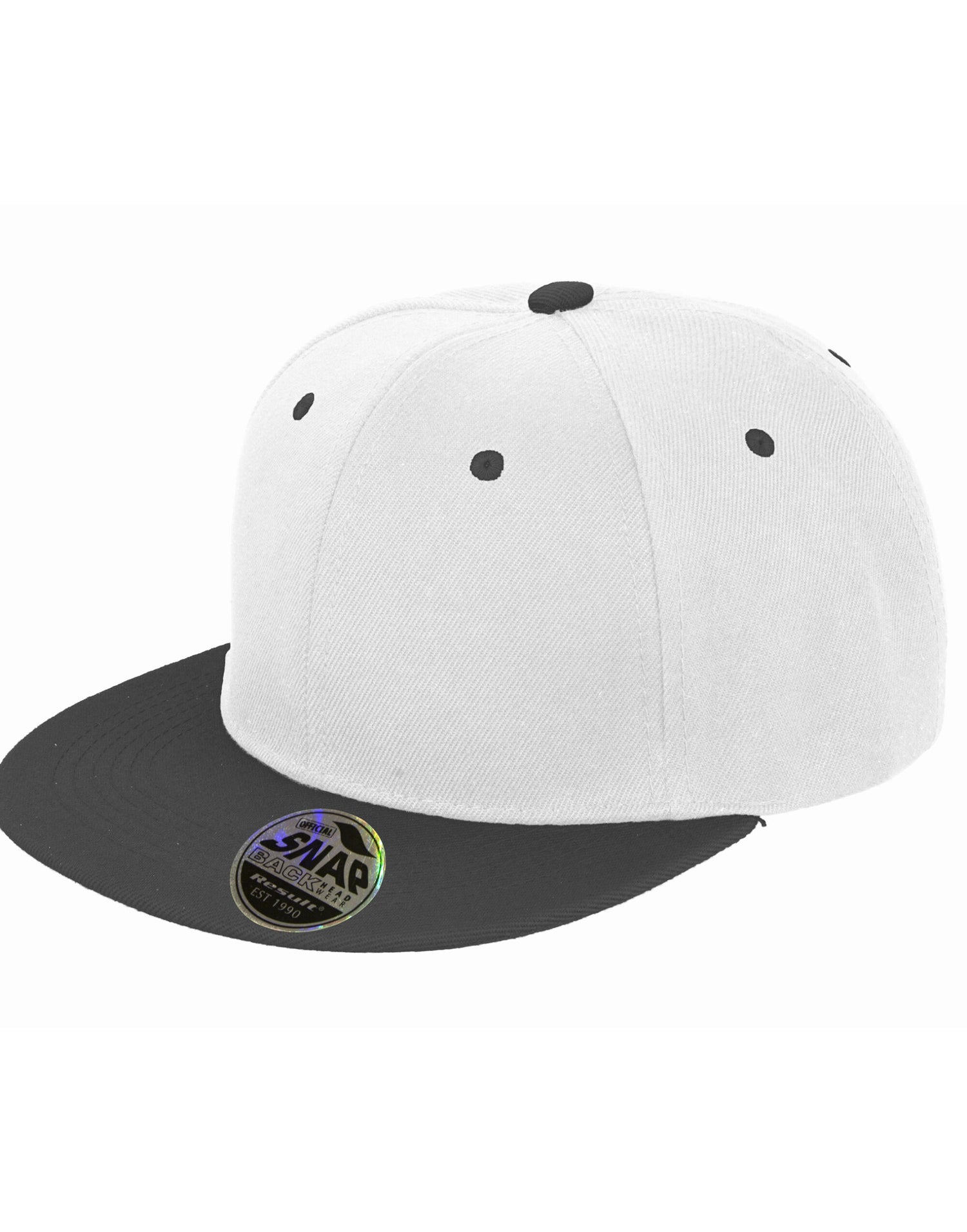 Result Core Bronx Original Dual Col Cap RC82X - White Black O S - Customisable Caps