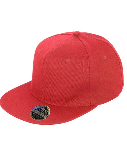 Result Core Bronx Original Solid Col Cap RC83X - Red O S - Customisable Caps