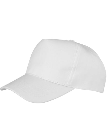 Result Core Boston 5 Panel Printers Cap RC84X - White O S - Customisable Caps