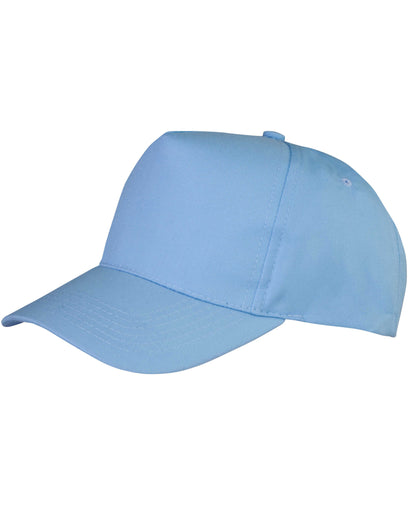 Result Core Boston 5 Panel Printers Cap RC84X - Sky Blue O S - Customisable Caps