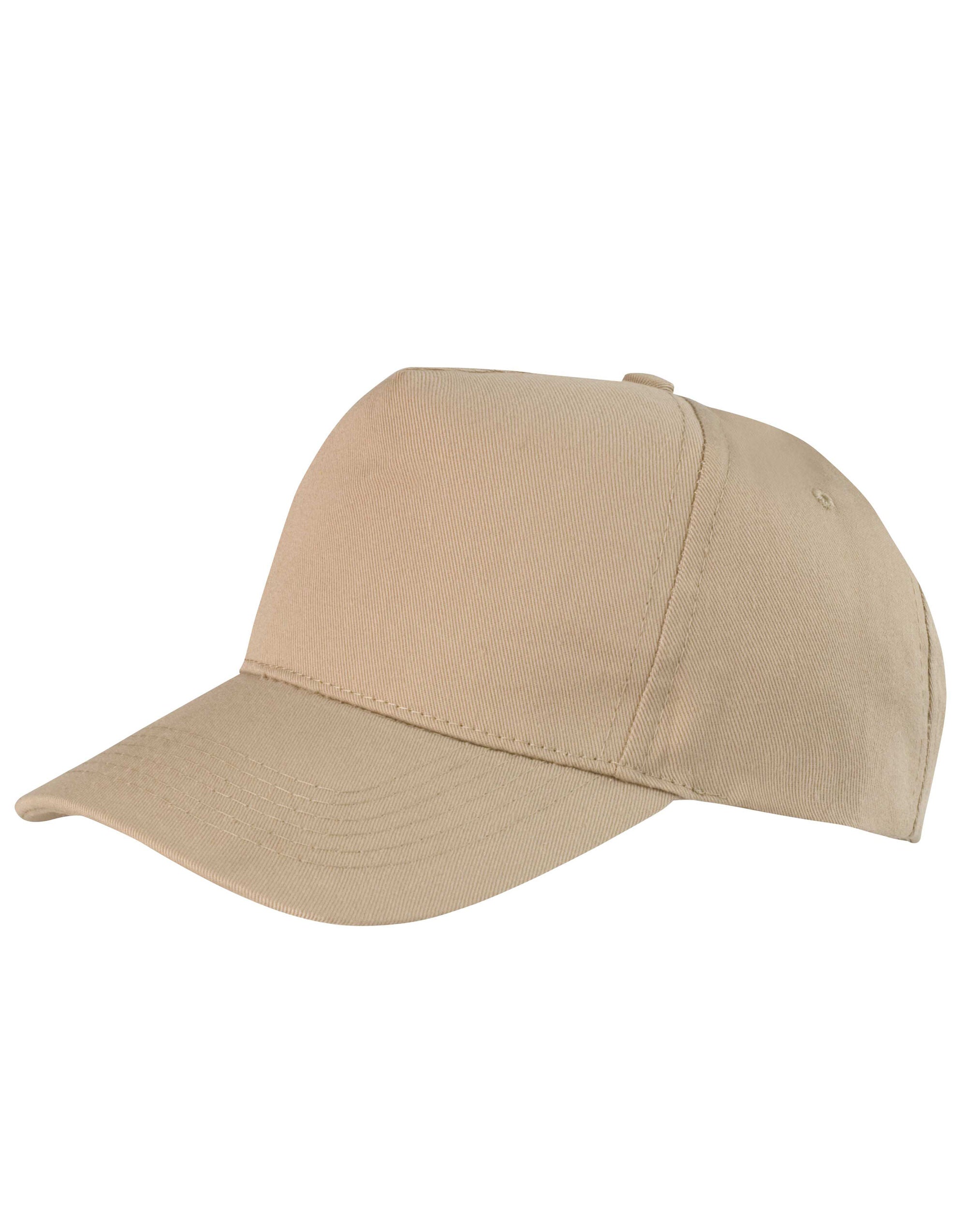 Result Core Boston 5 Panel Printers Cap RC84X - Khaki O S - Customisable Caps
