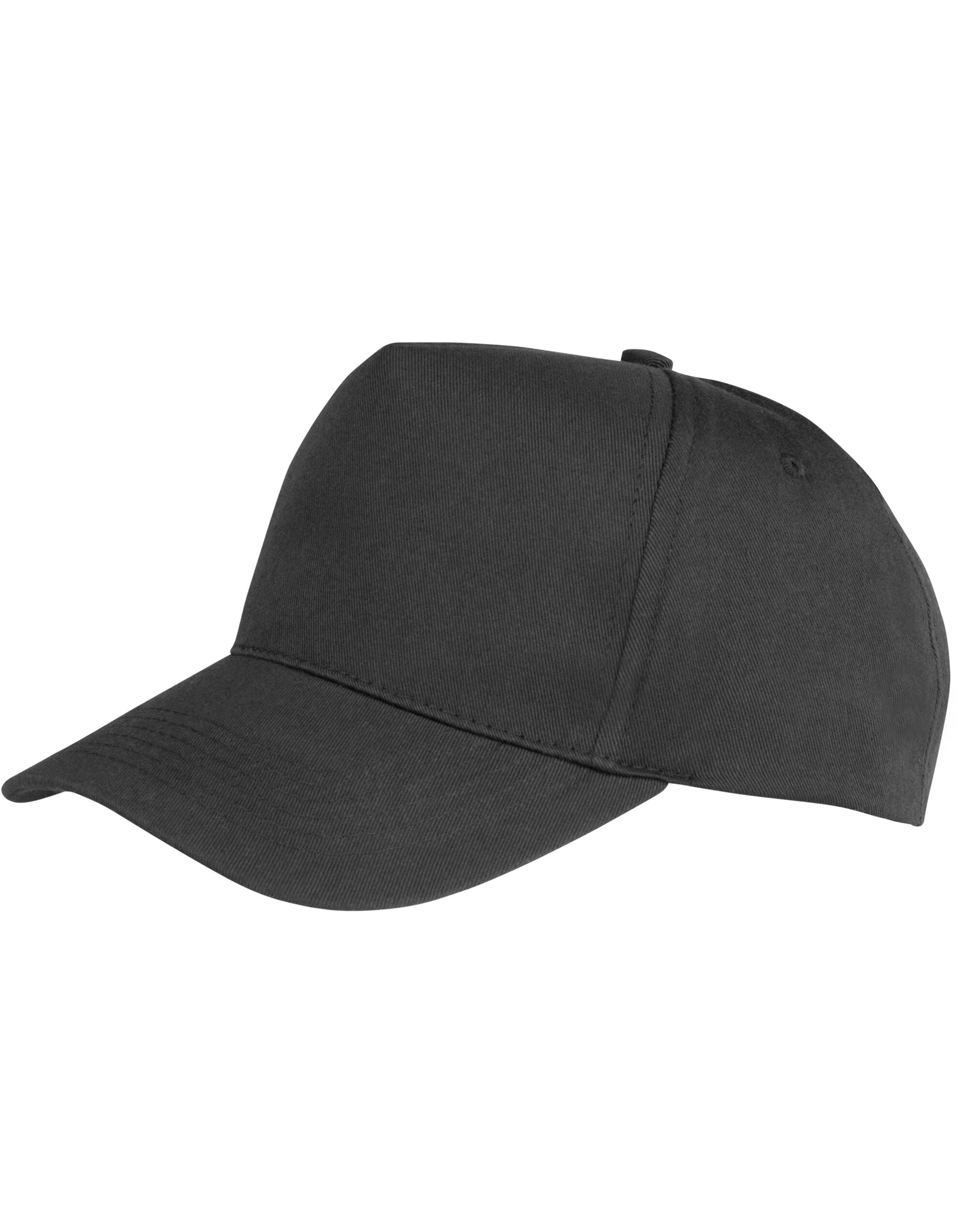 Result Core Boston 5 Panel Printers Cap RC84X - Black O S - Customisable Caps