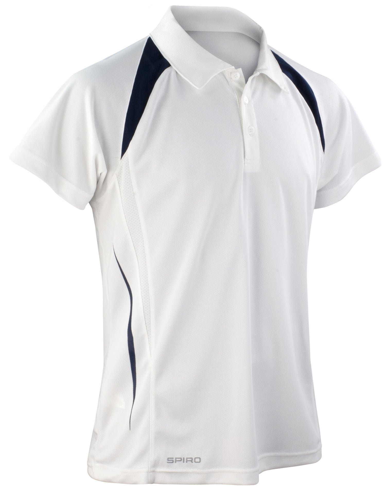 Spiro Mens Team Spirit Polo Shirt S177M - White Navy - Customisable Polos