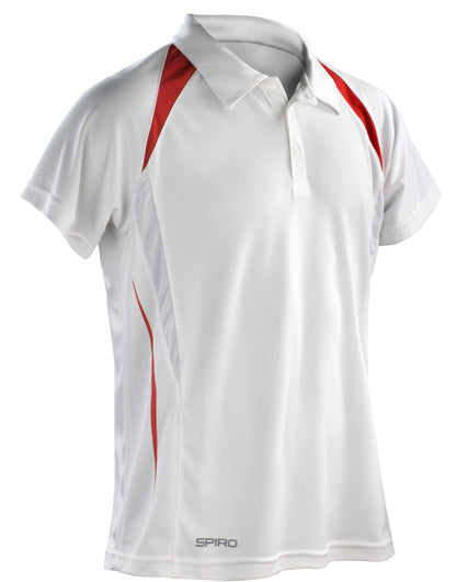 Spiro Mens Team Spirit Polo Shirt S177M - White Red - Customisable Polos