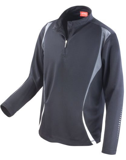Spiro Unisex Trial Training Top s178x - Black Grey White - Customisable Sportswear
