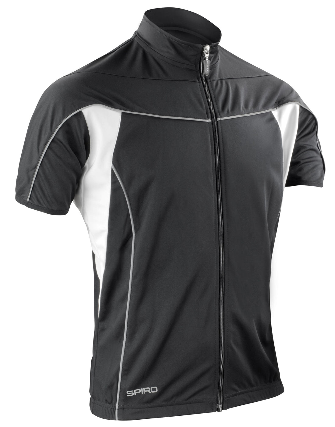 Spiro Mens Bikewear Full Performance Top s188m - Black White - Customisable Sportswear