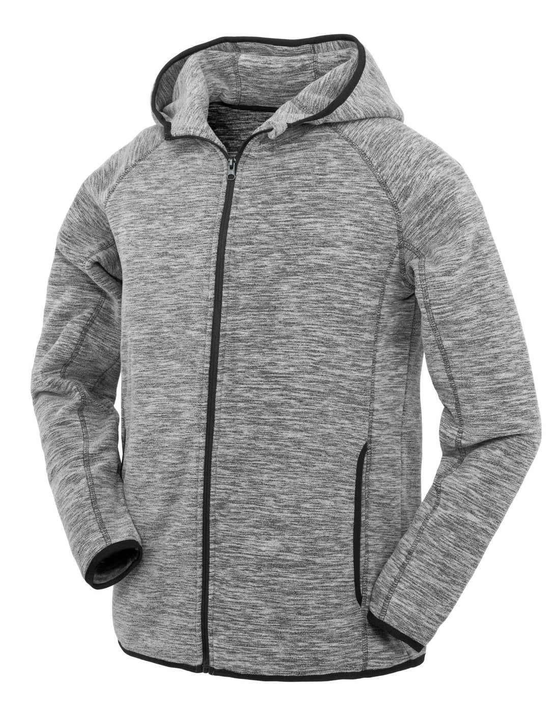 Spiro Fitness Mens Microfleece Hoodie s245m - Grey Black - Customisable Hoodies