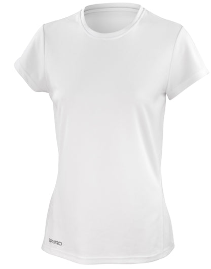 Spiro Ladies Quick Dry S/Sleeve T-Shirt S253F - White - Customisable T-Shirts
