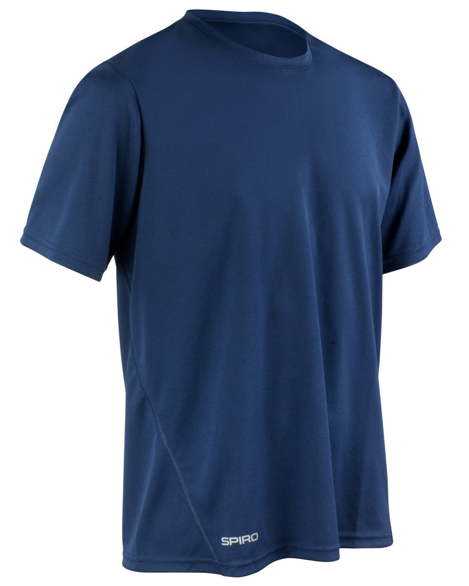 Spiro Mens Quick Dry SSleeve T Shirt s253m - Navy - Customisable T-Shirts