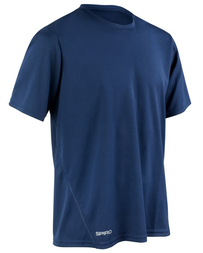 Spiro Mens Quick Dry SSleeve T Shirt s253m - Navy - Customisable T-Shirts
