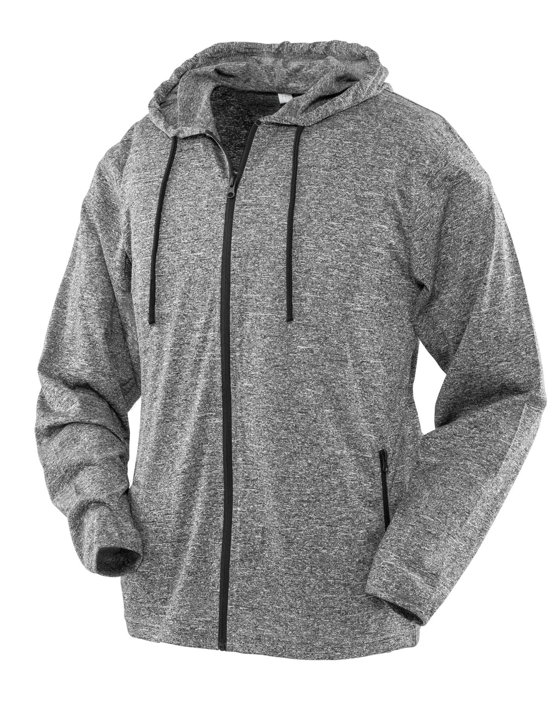 Spiro Fitness Womens Hooded Tee Jacket s277f - Grey Black - Customisable Jackets