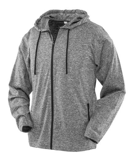 Spiro Fitness Womens Hooded Tee Jacket s277f - Grey Black - Customisable Jacket