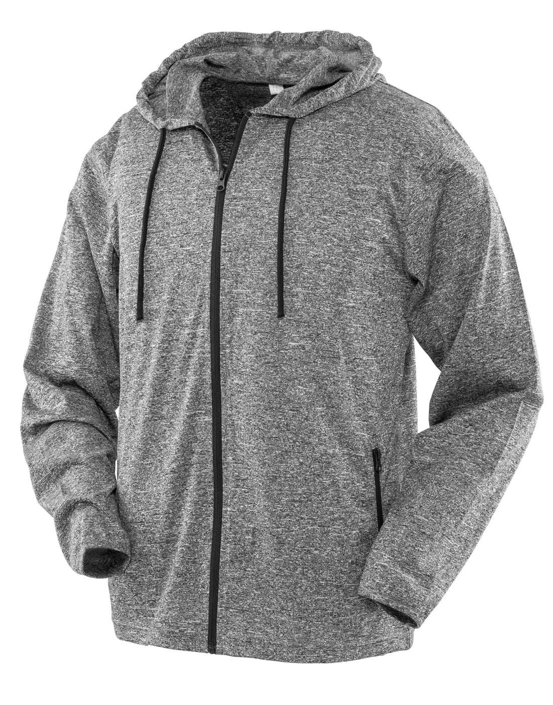 Spiro Fitness Mens Hooded Tee Jacket s277m - Grey Black - Customisable Jackets