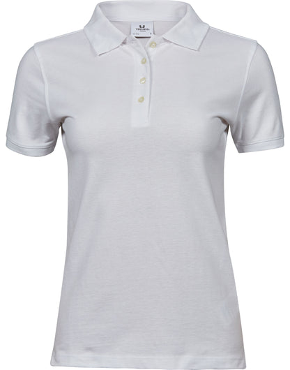 Tee Jays Ladies Heavy Polo TJ1401 - White - Customisable Polos