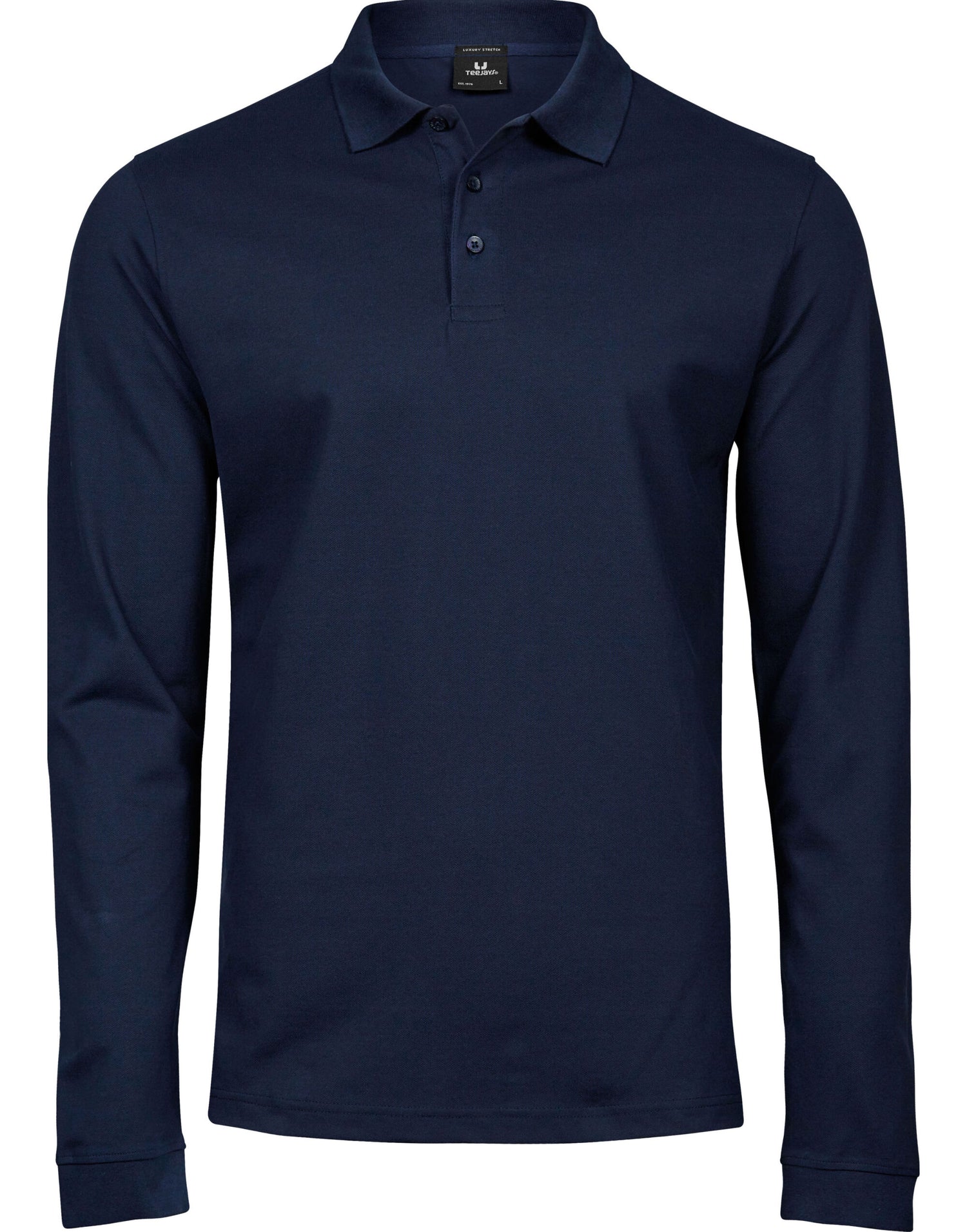 Tee Jays Mens Luxury L/S Stretch Polo TJ1406 - Navy - Customisable Polos