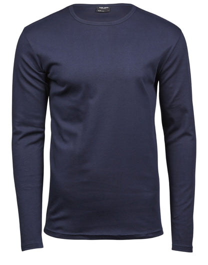 Tee Jays Mens Long Sleeve Interlock Tee TJ530 - Navy - Customisable T-Shirts