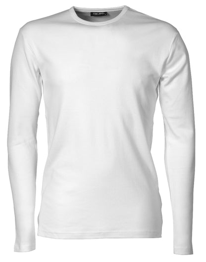 Tee Jays Mens Long Sleeve Interlock Tee TJ530 - White - Customisable T-Shirts