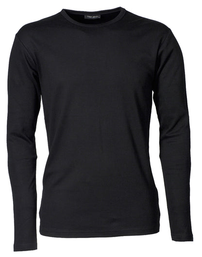 Tee Jays Mens Long Sleeve Interlock Tee TJ530 - Black - Customisable T-Shirts
