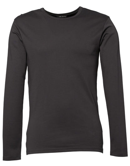 Tee Jays Mens Long Sleeve Interlock Tee TJ530 - Dark Grey - Customisable T-Shirts