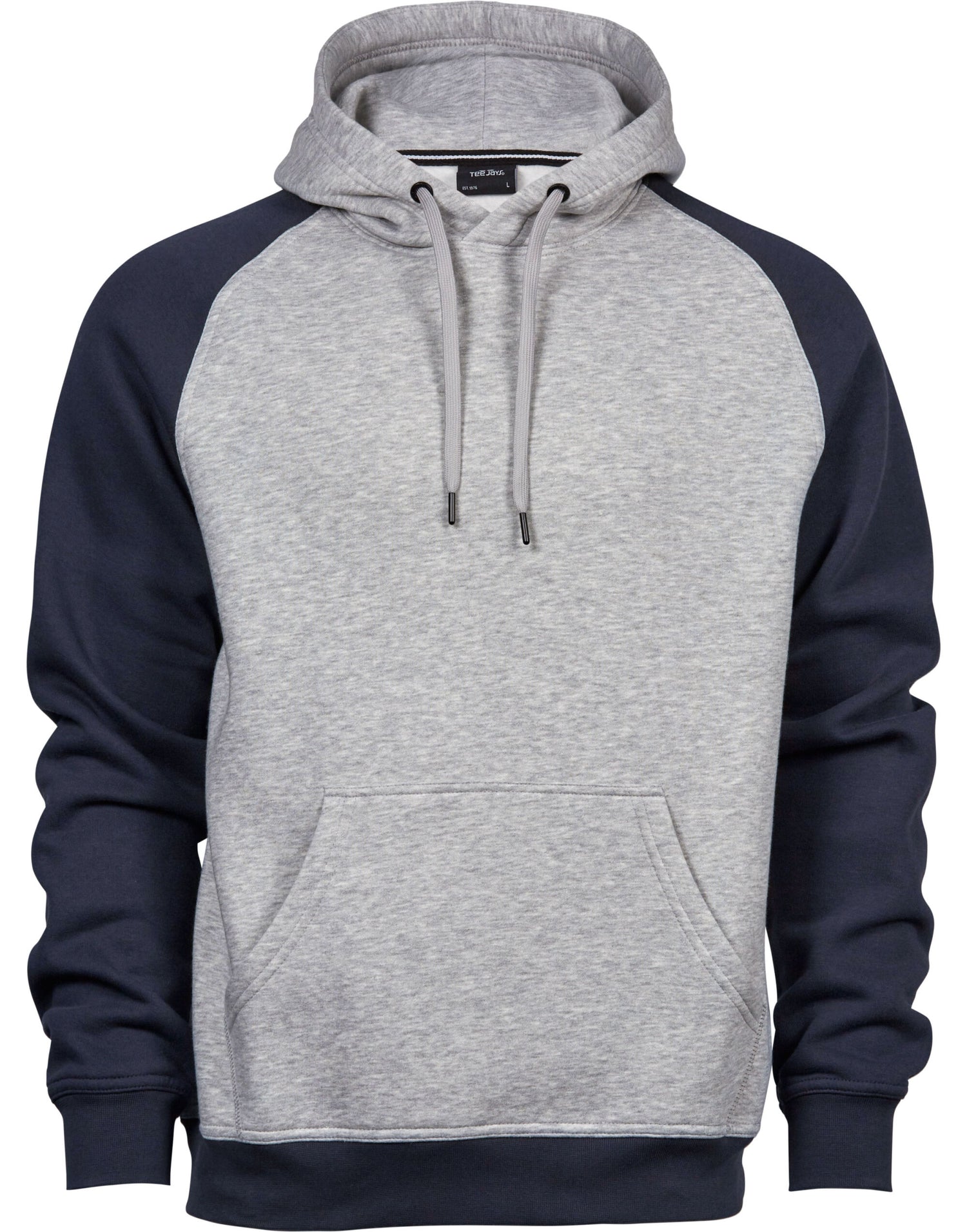 Tee Jays Mens Two-Tone Hooded Sweat TJ5432 - Heather Navy - Customisable Hoodies