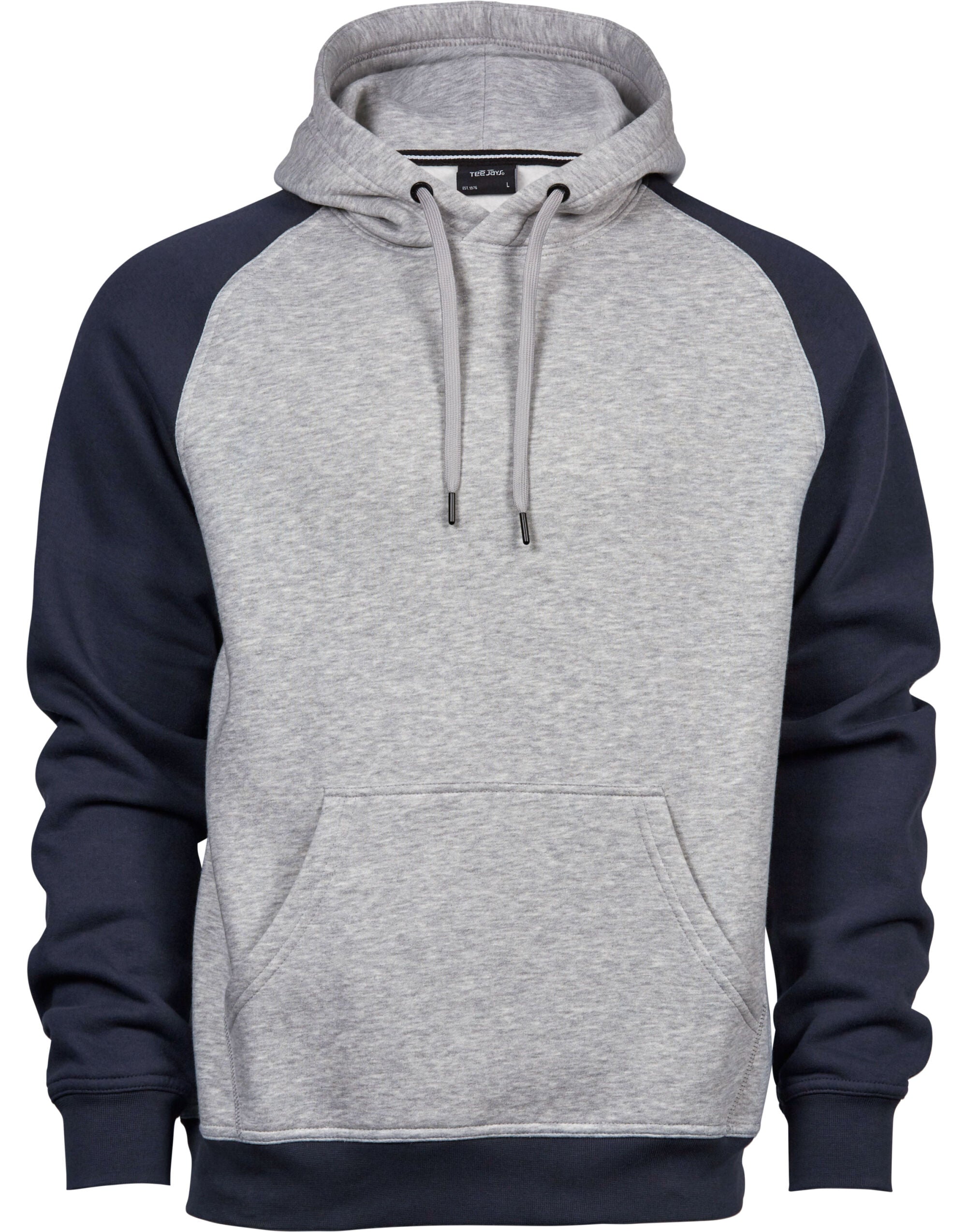 Tee Jays Mens Two-Tone Hooded Sweat TJ5432 - Heather Navy - Customisable Hoodies
