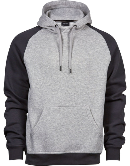 Tee Jays Mens Two-Tone Hooded Sweat TJ5432 - Heather Dark Grey - Customisable Hoodies