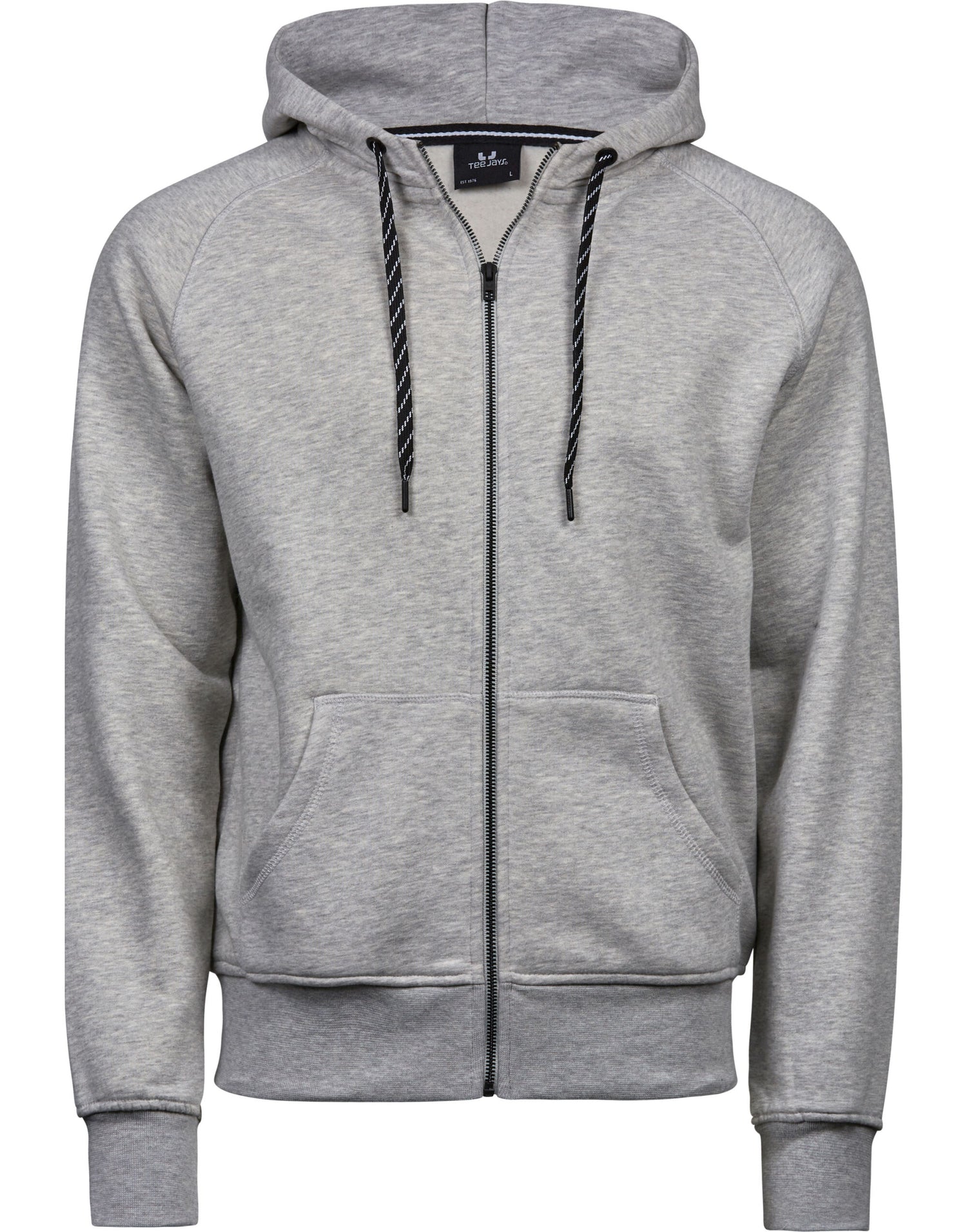 Tee Jays Mens Fashion Full Zip Hood TJ5435 - Heather Grey - Customisable Hoodies