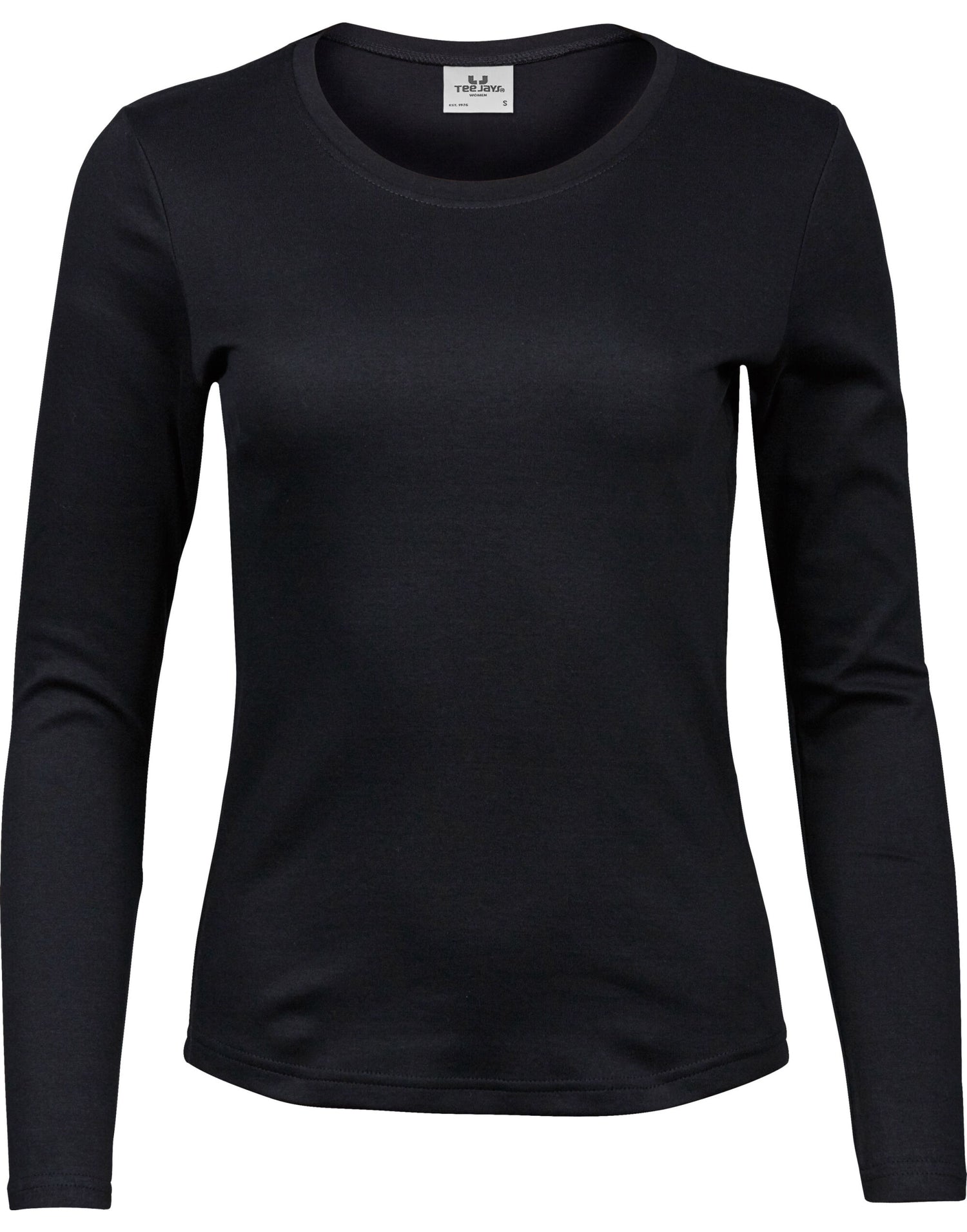 Tee Jays Lady Long Sleeve Interlock Tee TJ590 - Black - Customisable T-Shirts