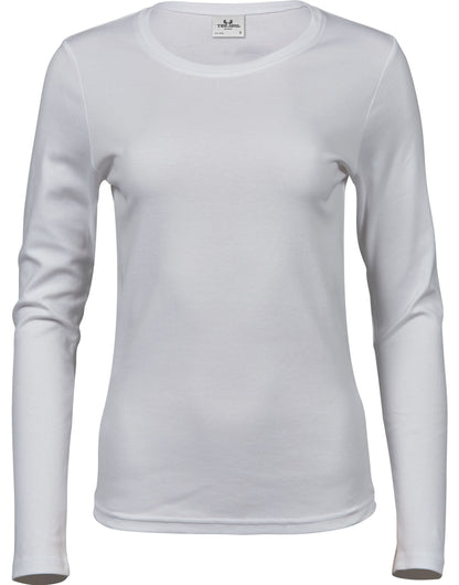 Tee Jays Lady Long Sleeve Interlock Tee TJ590 - White - Customisable T-Shirts