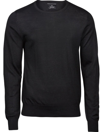 Tee Jays Mens Crew Neck Knitted Sweater TJ6000 - Black - Customisable Jumper