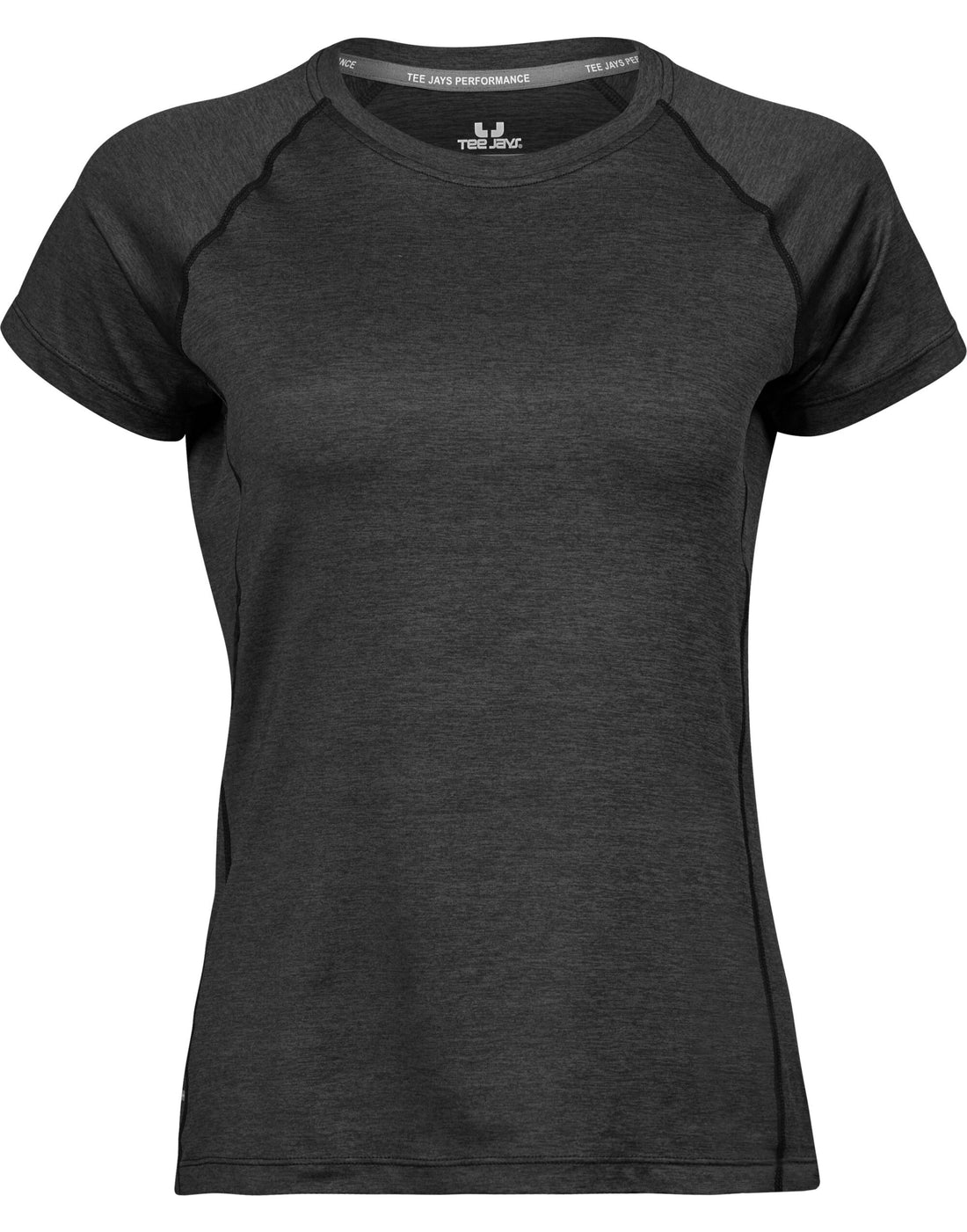Tee Jays Ladies CoolDry Tee TJ7021 - Black Melange - Customisable T-Shirts