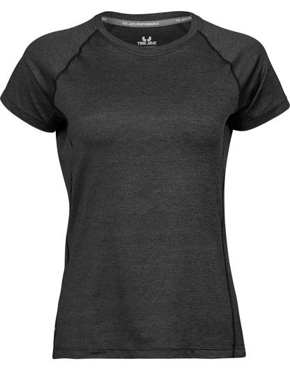 Tee Jays Ladies CoolDry Tee TJ7021 - Black Melange - Customisable T-Shirts