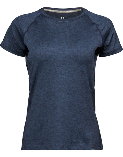 Tee Jays Ladies CoolDry Tee TJ7021 - Navy Melange - Customisable T-Shirts