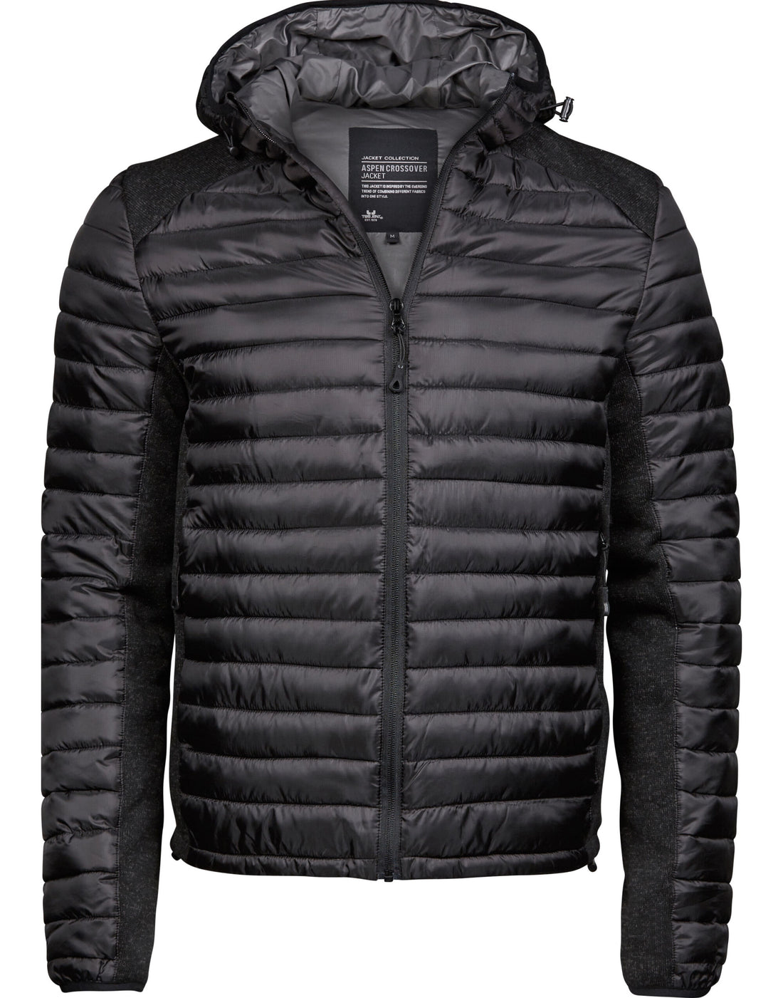 Tee Jays Mens Hooded Outdoor Crossover TJ9610 - Black Black Melange - Customisable Jacket