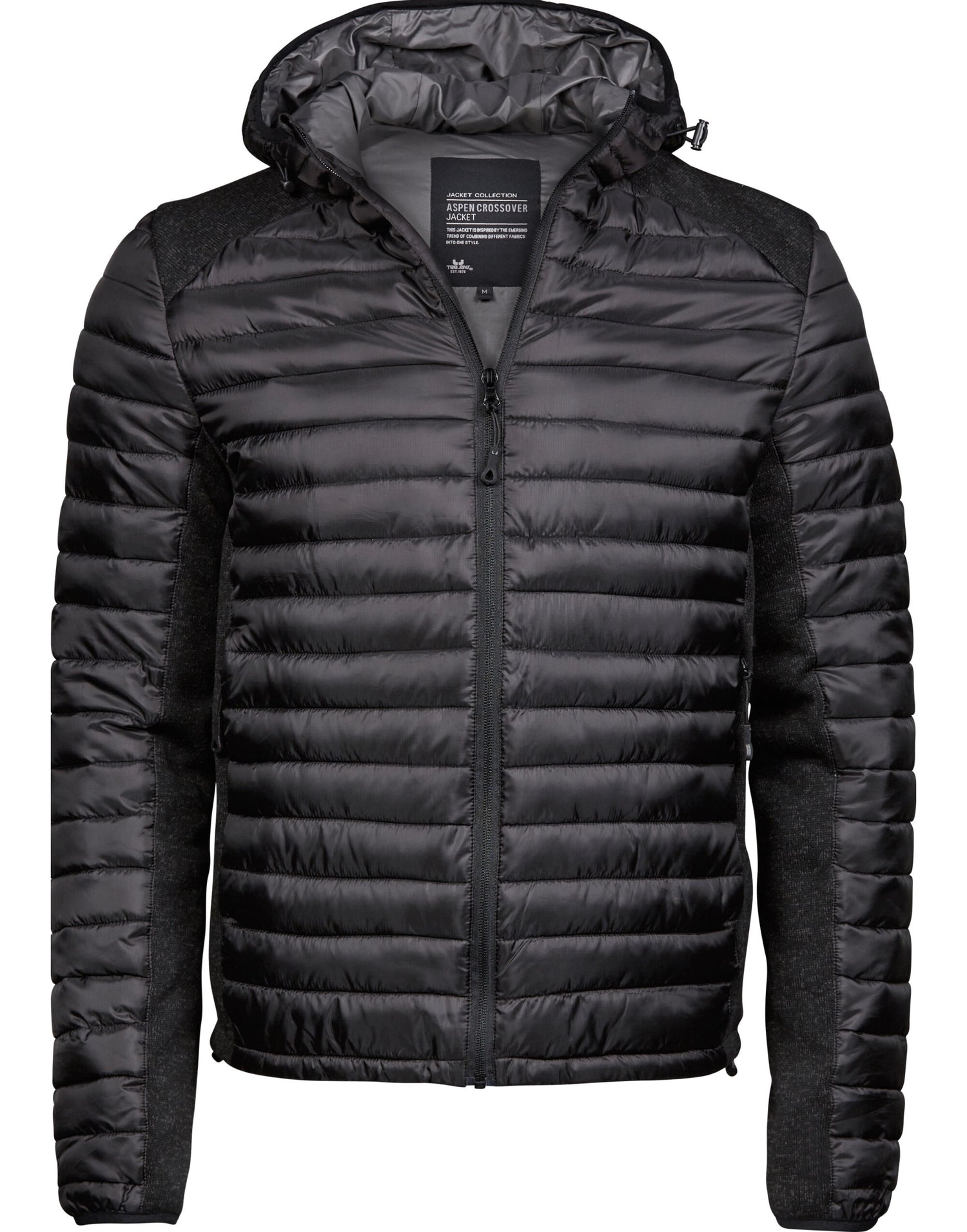Tee Jays Mens Hooded Outdoor Crossover TJ9610 - Black Black Melange - Customisable Jacket