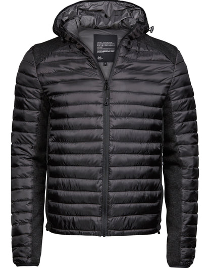 Tee Jays Mens Hooded Outdoor Crossover TJ9610 - Black Black Melange - Customisable Jacket