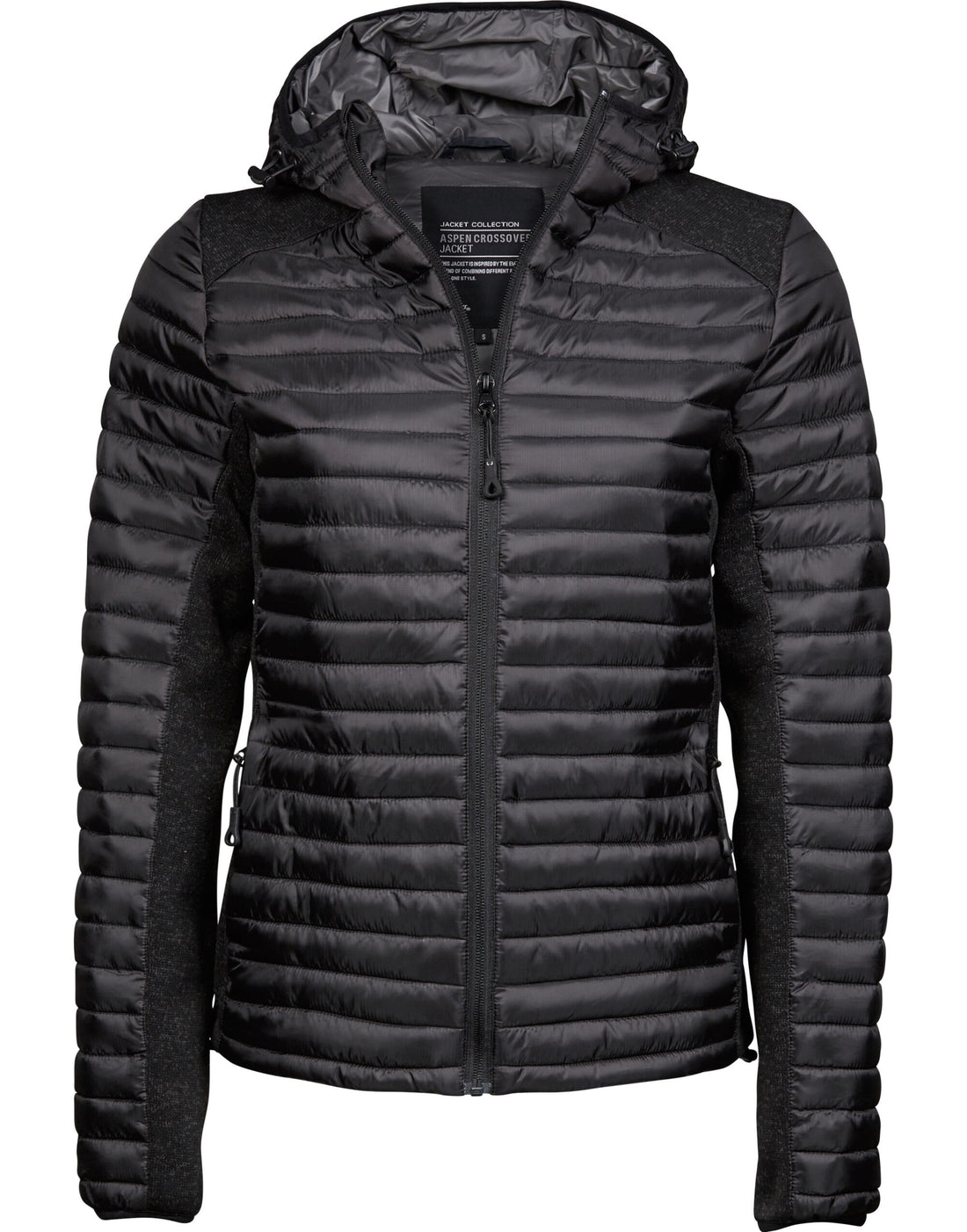 Tee Jays Ladies Aspen Crossover Jacket TJ9611 - Black Black Melange - Customisable Jackets