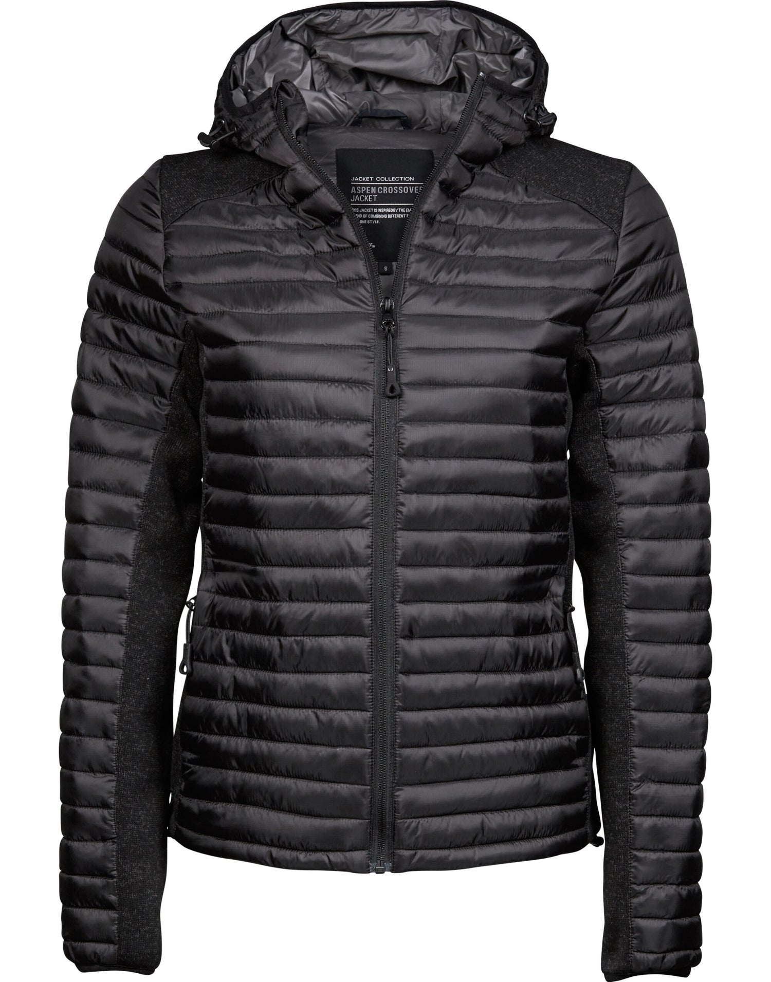 Tee Jays Ladies Aspen Crossover Jacket TJ9611 - Black Black Melange - Customisable Jackets