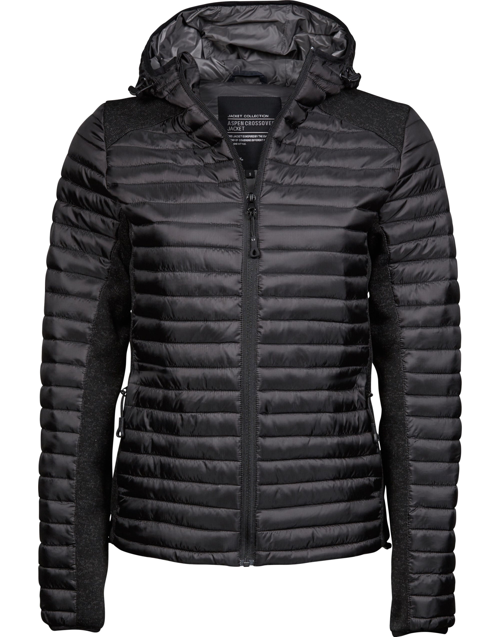 Tee Jays Ladies Aspen Crossover Jacket TJ9611 - Black Black Melange - Customisable Jackets