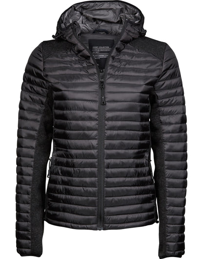 Tee Jays Ladies Aspen Crossover Jacket TJ9611 - Black Black Melange - Customisable Jackets