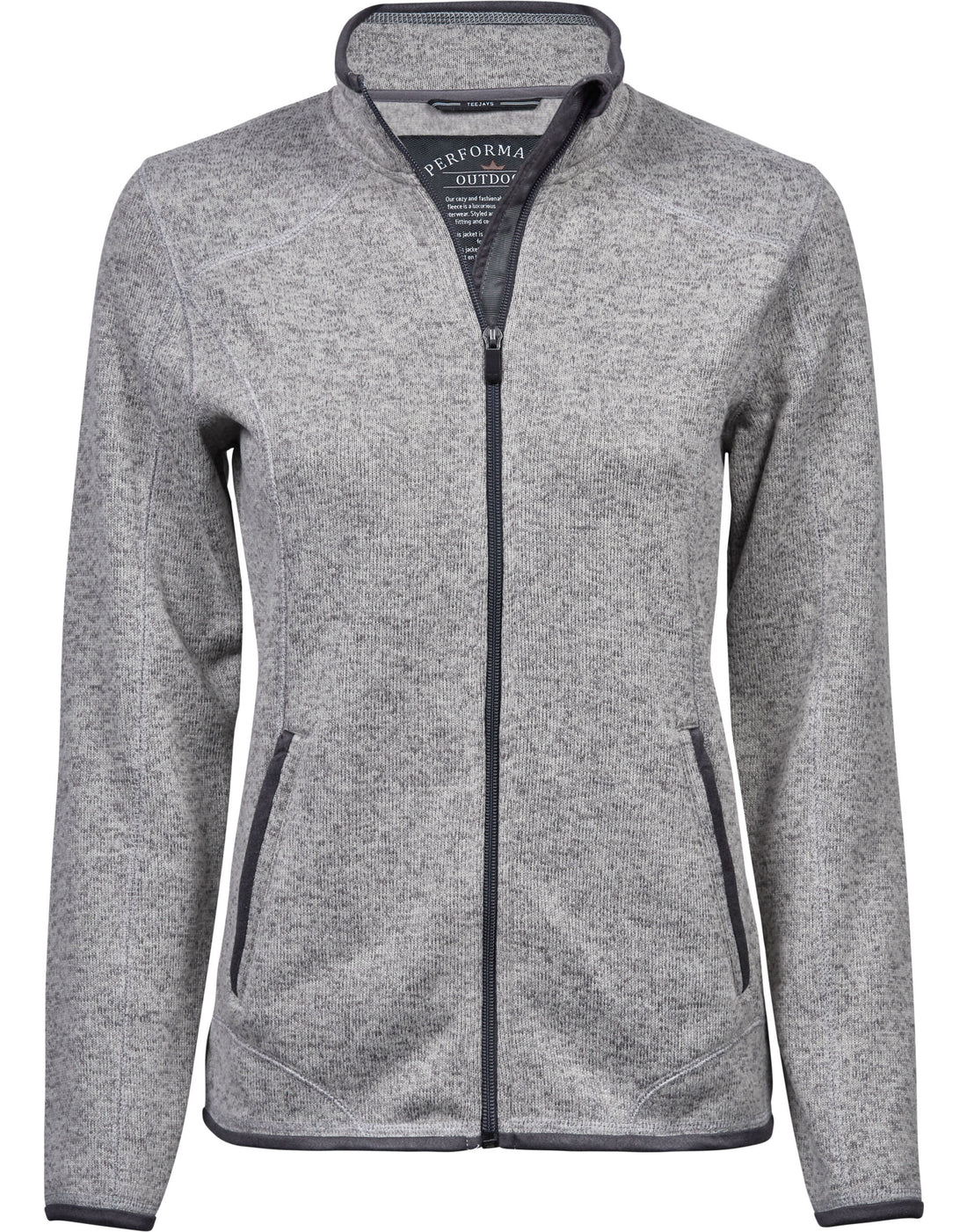 Tee Jays Ladies Outdoor Fleece TJ9616 - Grey Melange - Customisable Fleece