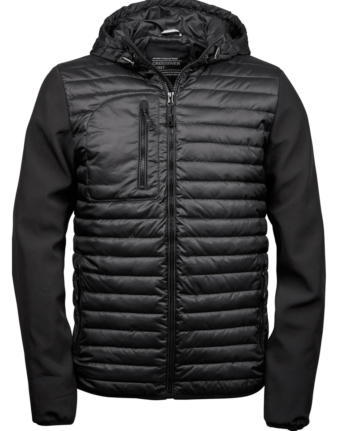 Tee Jays Mens Hooded Crossover Jacket TJ9628 - Black - Customisable Jacket