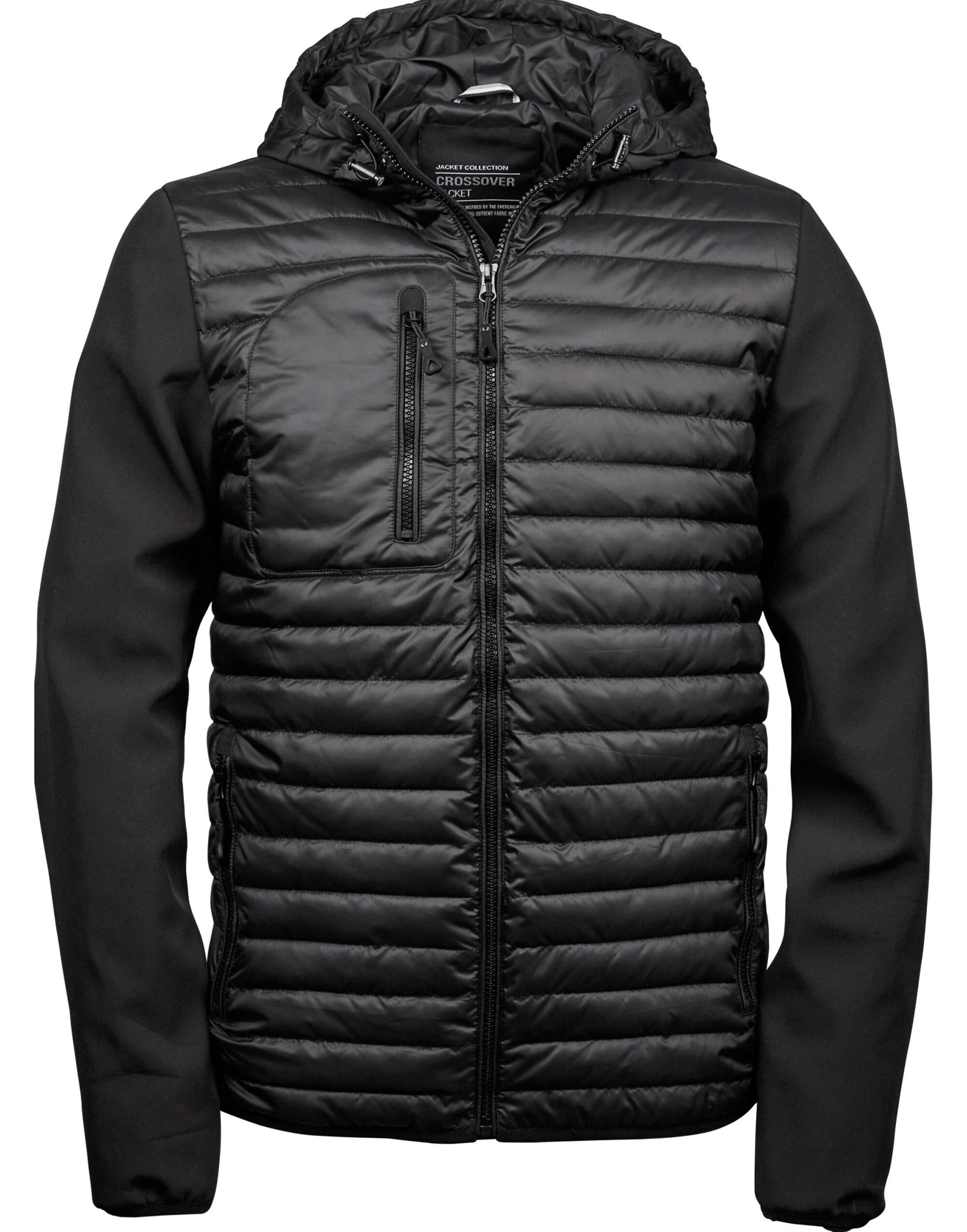 Tee Jays Mens Hooded Crossover Jacket TJ9628 - Black - Customisable Jacket