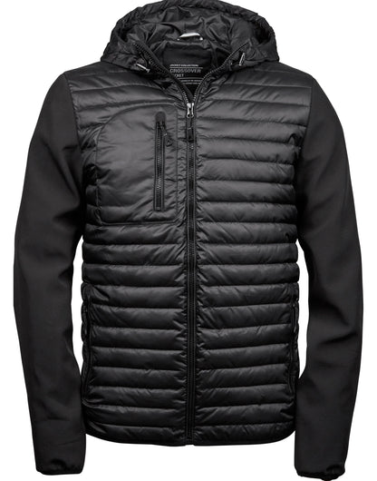 Tee Jays Mens Hooded Crossover Jacket TJ9628 - Black - Customisable Jacket