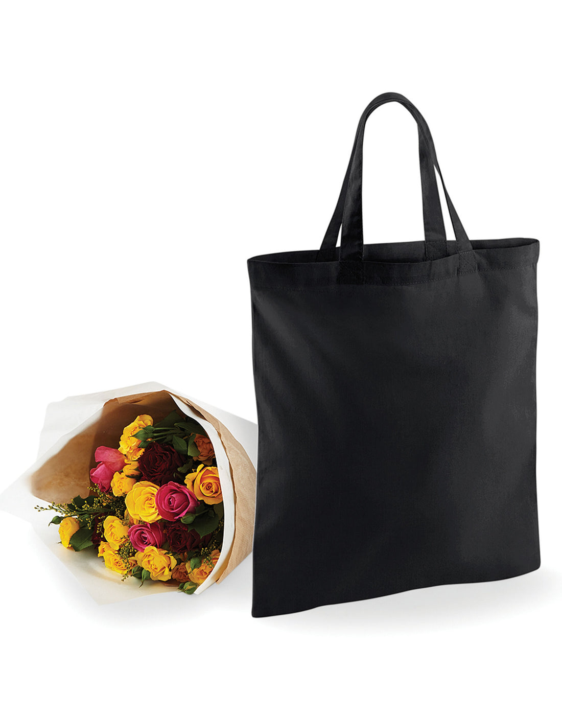 Westford Mill Bag for Life Short Handles W101S - Black O S - Customisable Bags