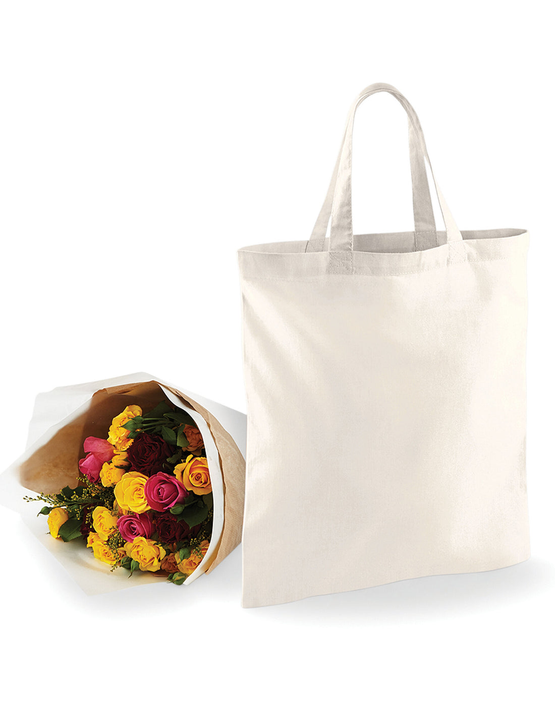 Westford Mill Bag for Life Short Handles W101S - Natural O S - Customisable Bags