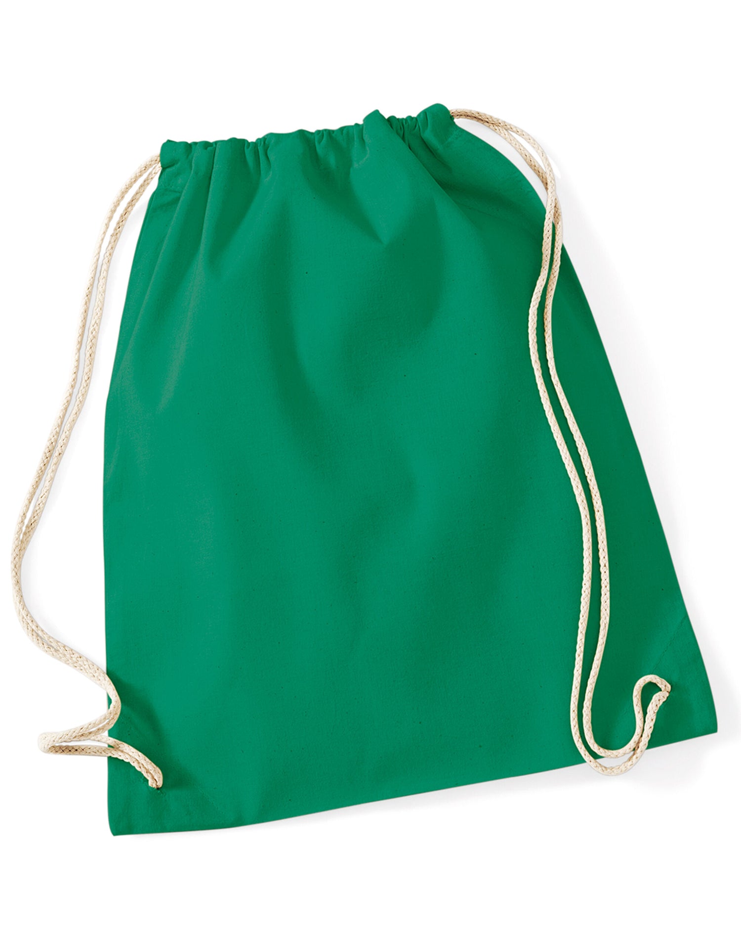 Westford Mill Cotton Gymsac w110 - Kelly Green O S - Customisable Bags